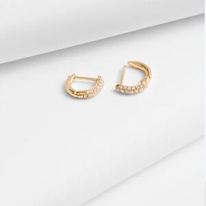 Demi-Fine Pavé Huggie Hoop Earrings